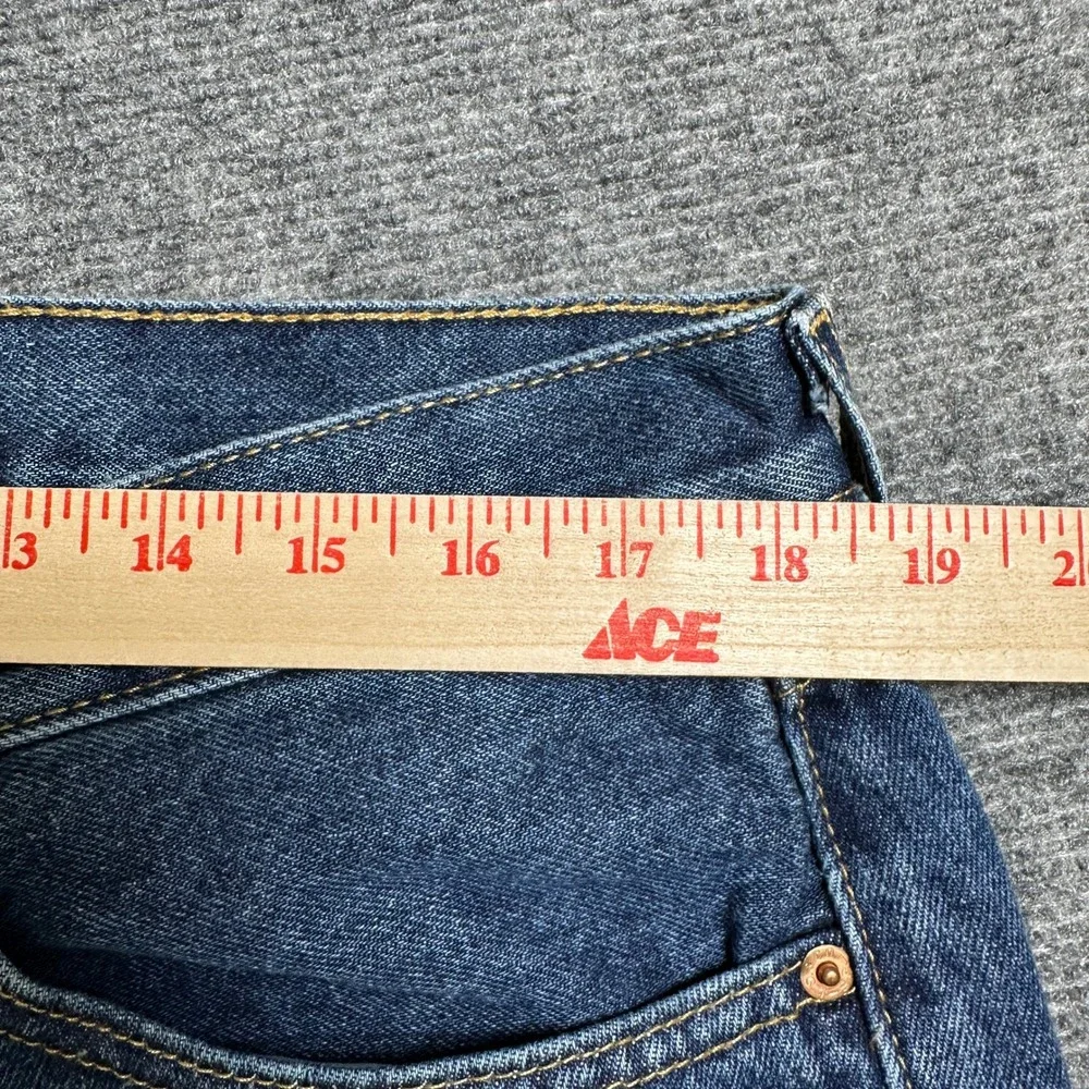 Levis 505 Regular Fit Jeans Mens 36x32 Dark Wash Straight Leg 100% Cotton Denim